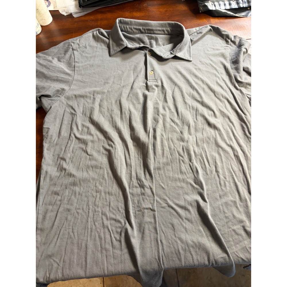 Fresh Clean Threads Mens 2XL Tall Gray Short Sleeve Polo Shirt Cotton Blend